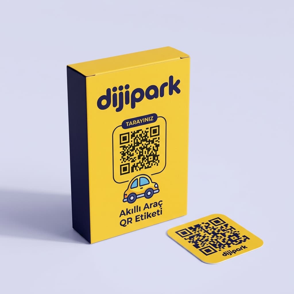dijipark Akıllı Araç QR Etiketi kutusu ve etiket